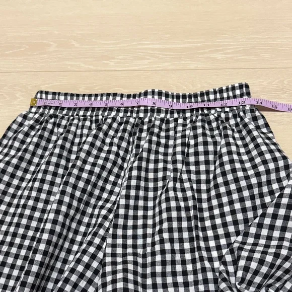 Lomon Black and White Checkered Cropped Wide Leg Pants - Picture 4 of 7